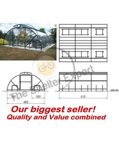 A sales drawing of our Economy 28 Cycle closed compound with vented roof