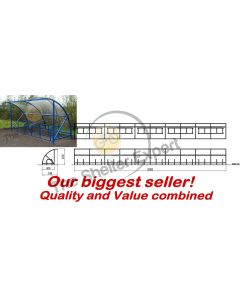 A Sales Drawing of our Expert Economy 50 cycle open front shelter