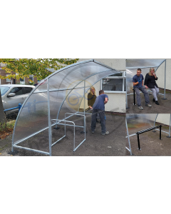  Smoking & Bike Shelter Bundle - Incl. Bin, Bench and Bike Stands, Free Delivery & Ground Fixings 