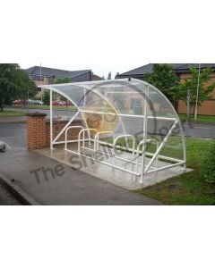 10 cycle open front shelter for schools - white