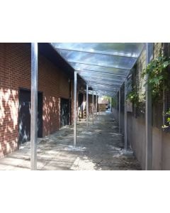 Best Buy Monopitch Covered Walkway. Standard widths of 1.5m, 2m, 3m & 4m. Standard lengths from 1m to 20m. Includes Free Delivery!