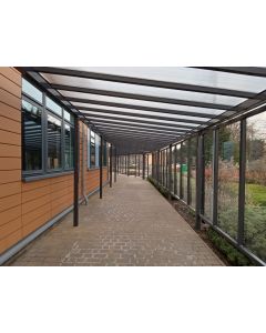 Premium Linear Monopitch Covered Walkway & Side wall