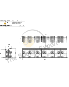 A sales drawing of our Rydale Minor with Two Tier cycle racks