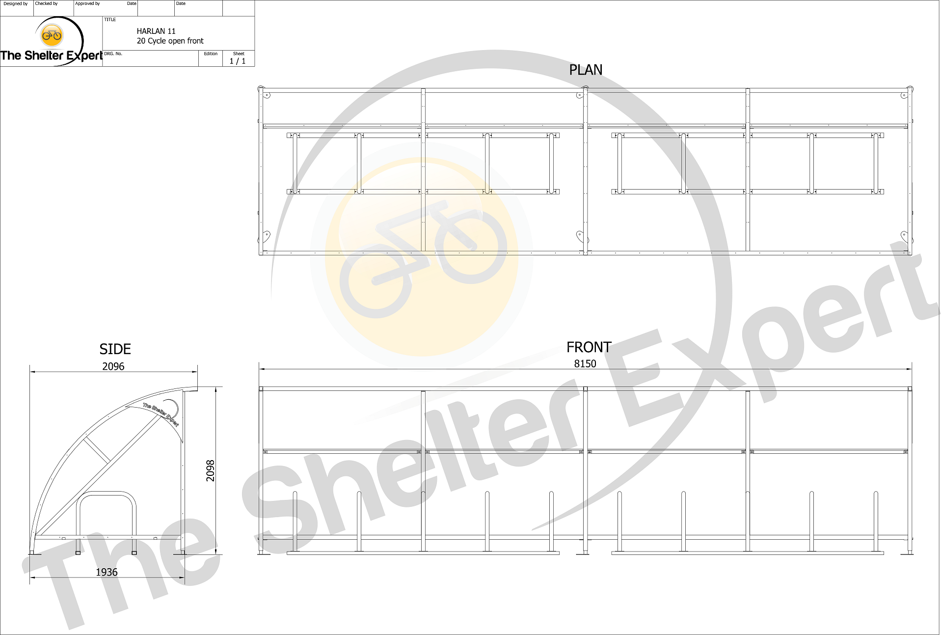 Sales drawing 20 cycle open fronted shelter style 11