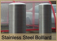 BO12 -  Bollard design SE114 with flat top, 114mm diameter, grade 304 stainless steel. Guide price £69.25